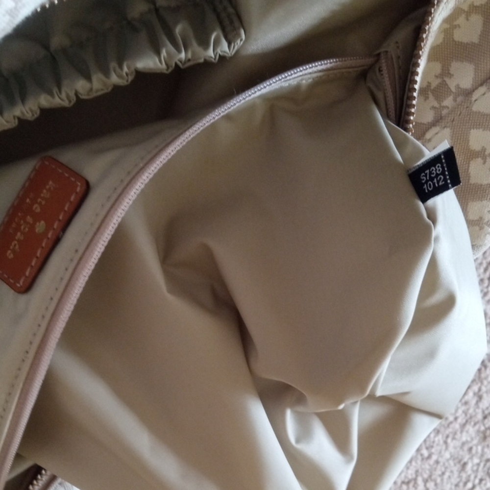 Kate Spade New York Cream and Pink Tote Canvas Tote Weekender Diaper Bag - Picture 9 of 17